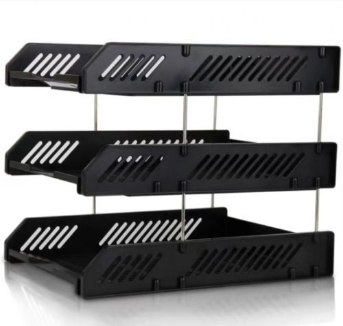 力(deli)三層鏤空收納文件座